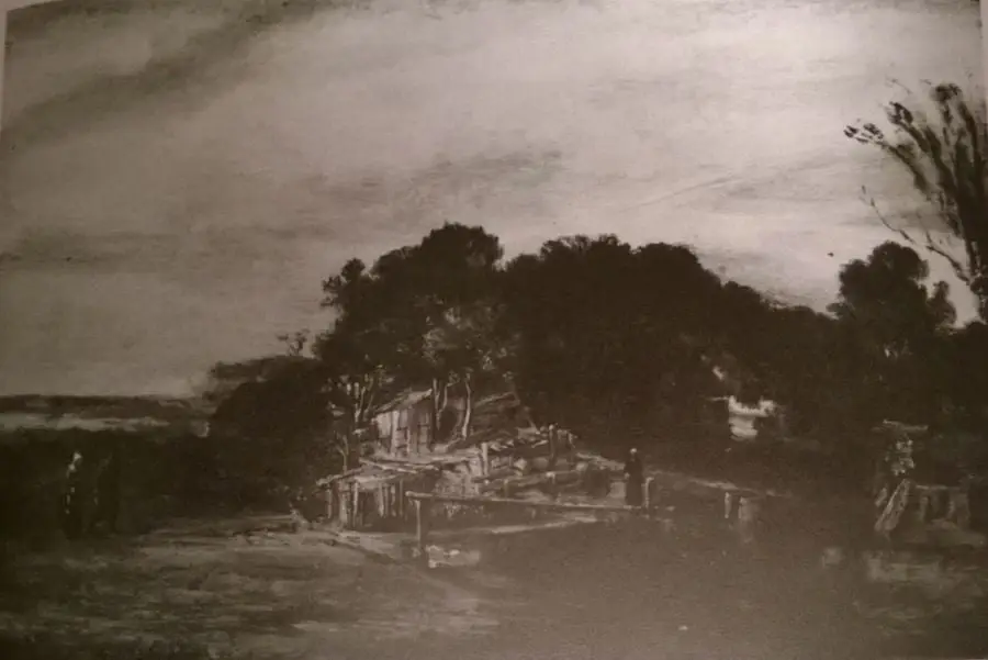 Rembrandt- landscape with cottages