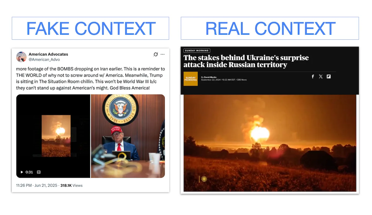 Como detectar imagens falsas de guerra após os ataques dos EUA contra instalações nucleares iranianas' width='1200' height='694' title=