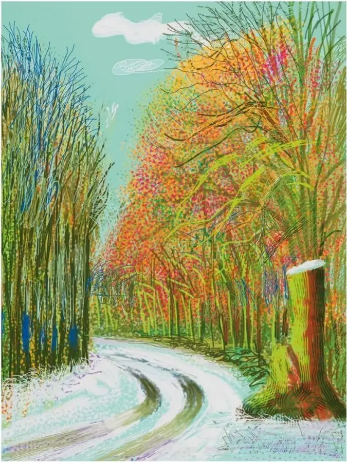 david hockney painting the arrival of spring bridlington