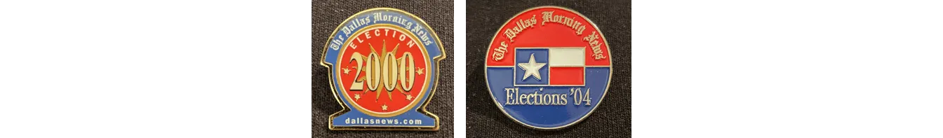 Uma breve história da mídia por meio de distintivos de convenções políticas' width='1344' height='197' title=