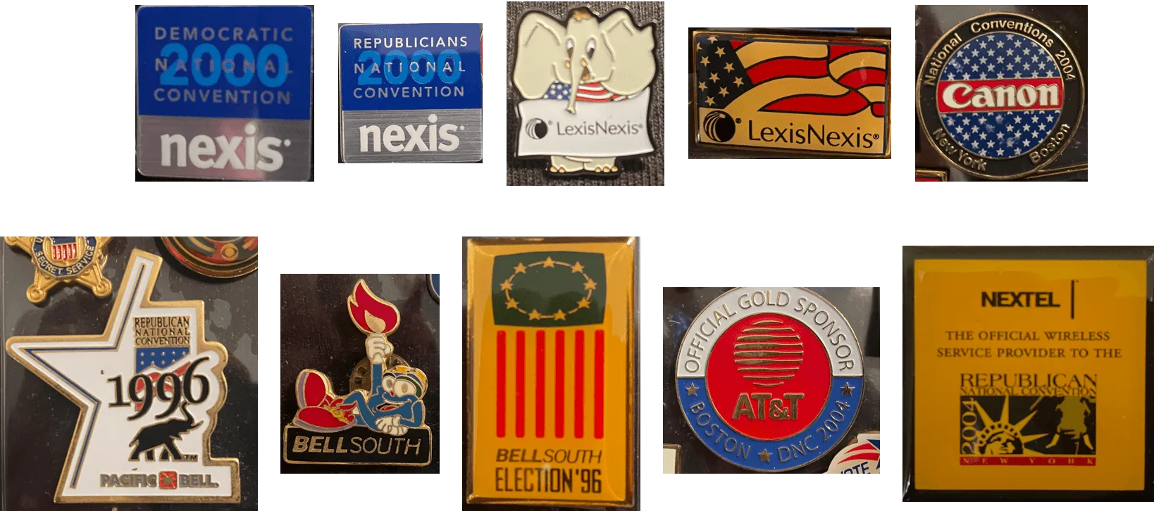 Uma breve história da mídia por meio de distintivos de convenções políticas' width='1638' height='726' title=