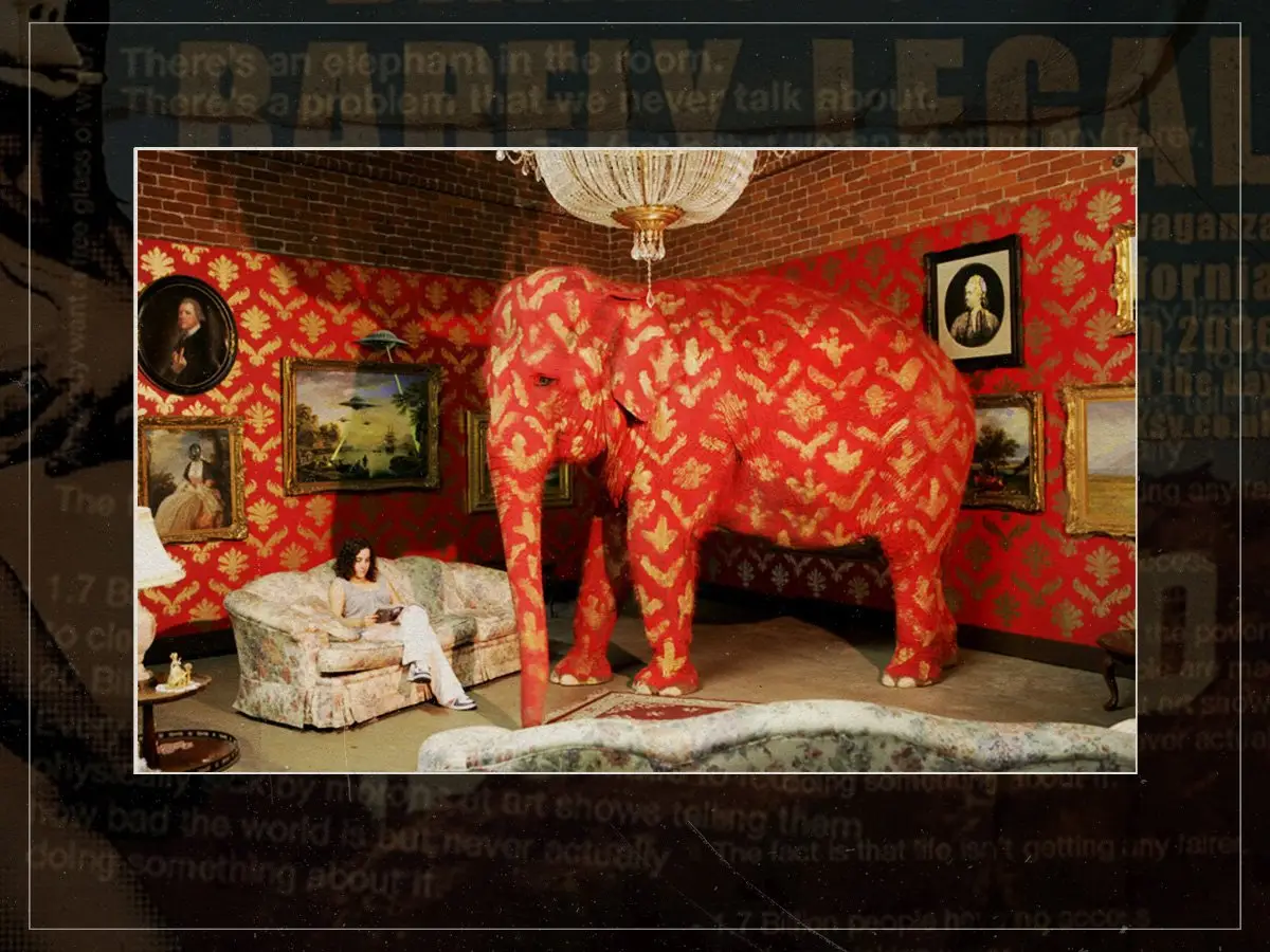 Vá para o elefante na sala: a controversa exposição de animais pintados com Banksy