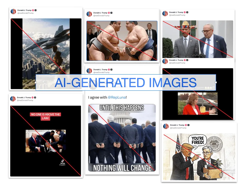 La Maison Blanche de Trump teste les limites des messages politiques basés sur l’IA' width='1039' height='800' title=