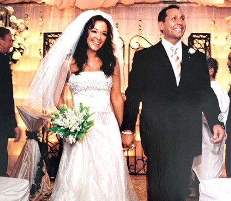 Sophia Bella Pagan's parents on their wedding day.