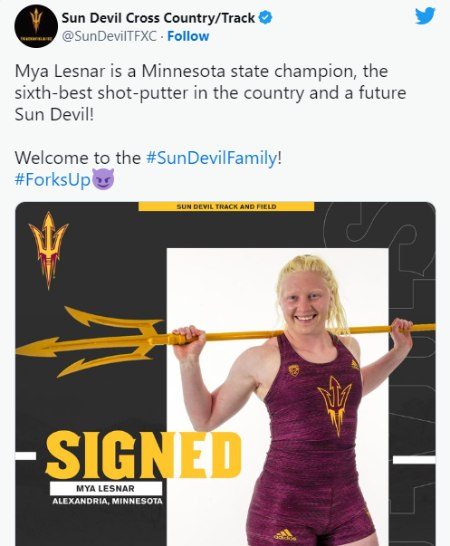 Mya Lynn Lesna es una atleta