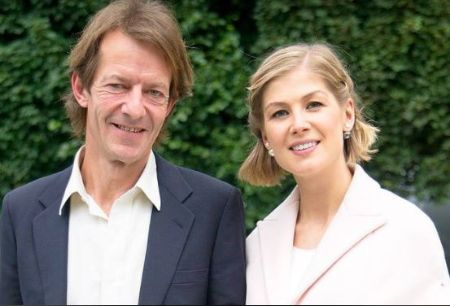 Solo Uniacke's father Robie Uniacke and mother Rosamund Pike