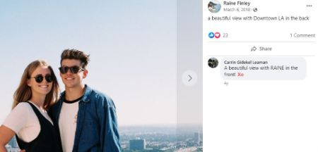   Raine Finley con il suo presunto fidanzato.