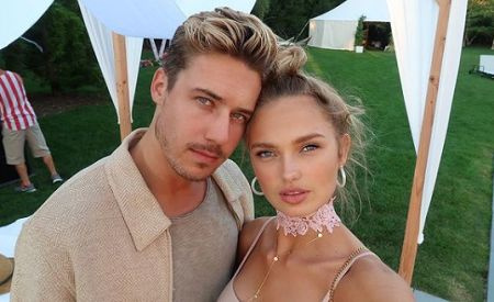 Laurens Van Leeuwen com sua esposa Romee.