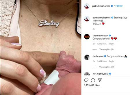 Patrick Mahomes e Bretanha's baby girl