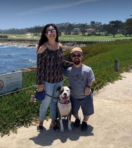 Zwergkomiker und Schauspieler Brad Williams mit seiner Frau Jasmine Gong oder Jasmine Williams