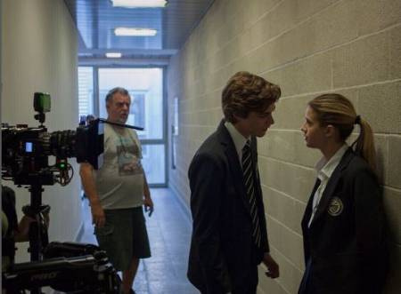 Lorenzo filmando para una película