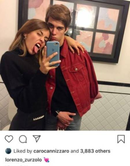 El actor latino Lorenzo Zurzolo y su ex novia Caroline