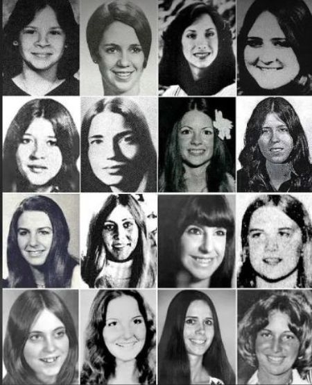   Collage de algunas de las mujeres que mató Ted Bundy.