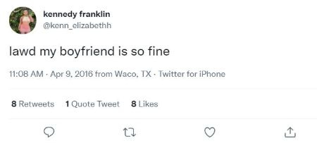 Kennedy Franklin tweeta sobre seu namorado