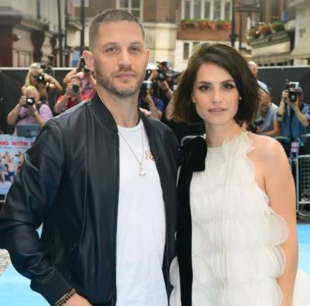 Louis Thomas Hardy's father, Tom Hardy with his current wife and Wuthering Heights actress, Charlotte Riley.