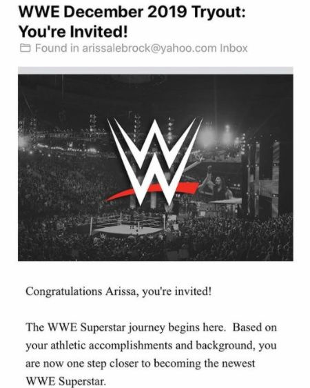 Arissa fue invitada a las pruebas de WWE en 2019