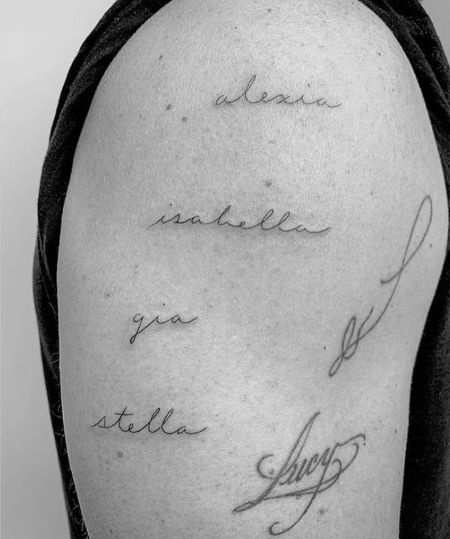   Matt ha inscrito tatuajes de sus hijas' Name