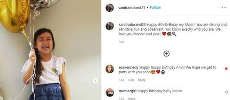 sandra cho's first daughter with her husband Kevin Durand recently celebrated her 6th birthday.