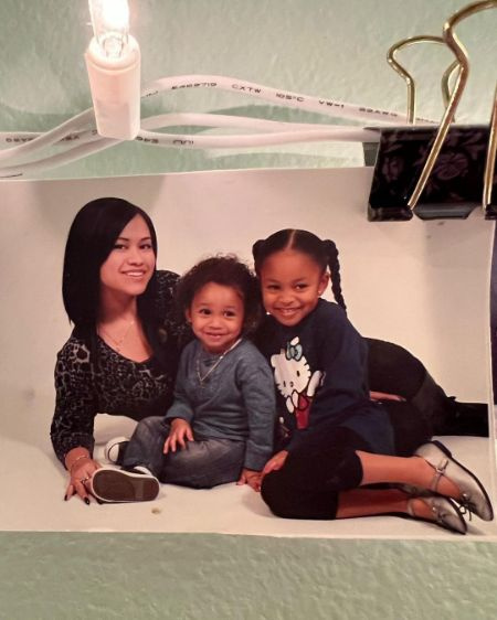 Dwayne Carter III avec sa demi-soeur Essence et leur mère Sarah