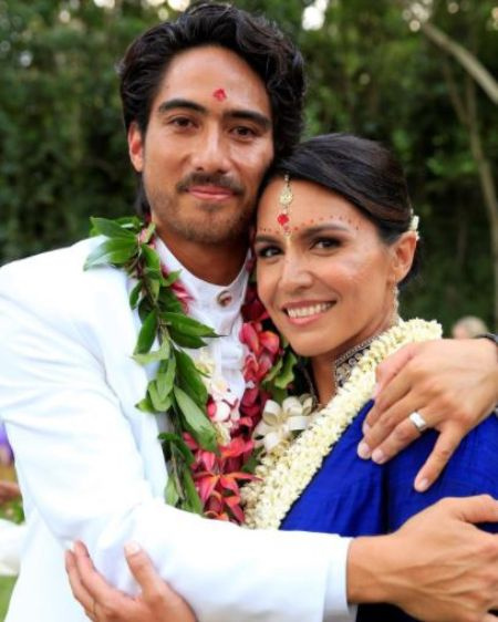   Eduardo Tamayo ex coniuge, Tulsi Gabbard con il suo attuale marito Abraham Williams.