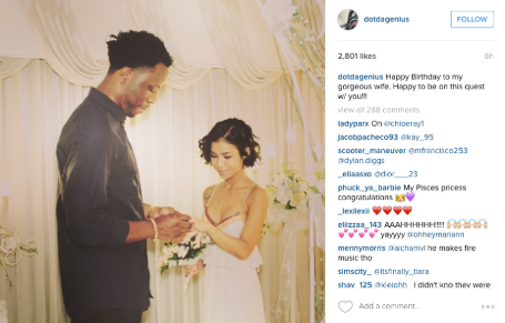 Jhene Aiko e marido Dot da Genius foto do casamento