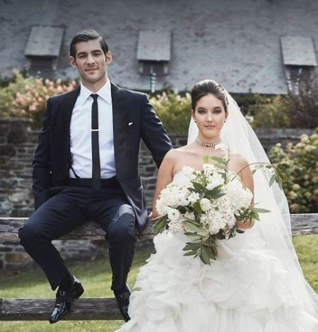   haley baldwin's sister, Alaia Baldwin and her husband Andrew Aronow at their wedding.