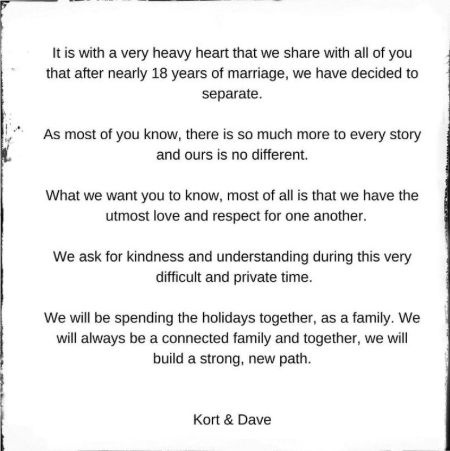   Kortney gibt ihre Trennung von ihrem Ehemann Dave Wilson bekannt