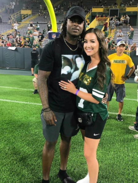 Devanne Villareal con su esposo, Devante Adams
