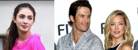 Lalania Hudson y su medio hermano Oliver y Kate Hudson