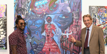   Edwin Baker con Joe Namath all'Art Miami Context 2017