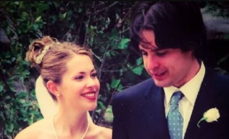 Danny Dorosh e sua esposa Pascale Hutton no dia do casamento