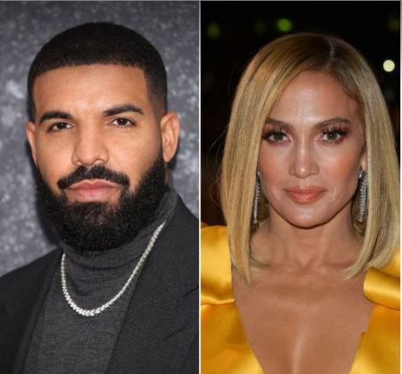 El cantante ininterrumpido Drake y la cantante de On The Floor Jennifer Lopez