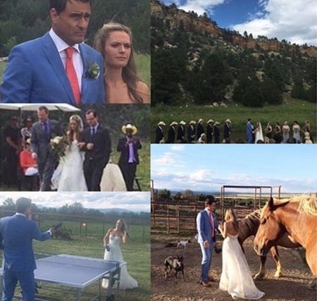 Maggie Lawson e o marido Ben Koldyke se casaram em um rancho localizado no Novo México.