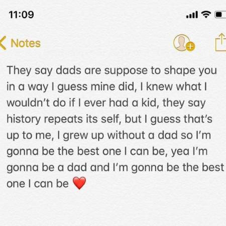   Il cantante americano Kane Brown's note to his father