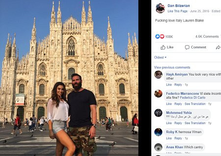 Lauren Blake e ex-namorado Dan Bilzerian's visit to Italy.