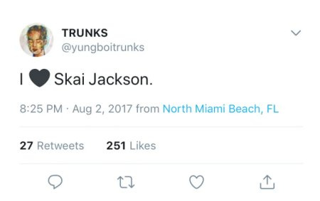 Skai Jackson Boyfriend Kid Trunks Tweet