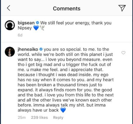 Jhene expressa seu amor por Big Sean