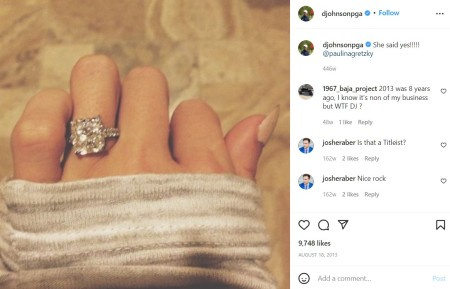 A esposa de Dustin Johnson está noiva