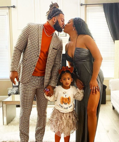   Jacob Payne con la moglie Natalie Nunn e la figlia Journey Ruth