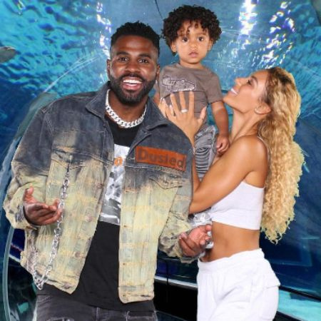   Jason King Derulo con su papá Jason Derulo y su novia Jena Frumes