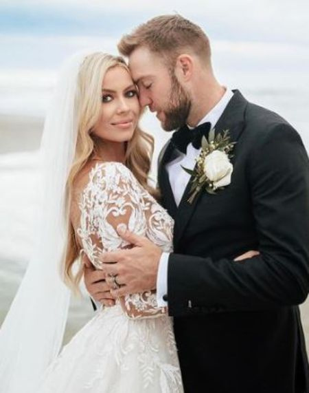   Nebraska geborener ATP-Tennisspieler Jack Sock mit seiner Frau Laura Little bei ihrer Hochzeit