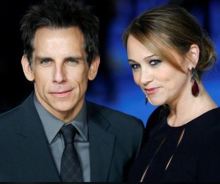 O ator de The Cable Guy, Ben Stiller, com sua esposa e a atriz de The Wedding Singer, Chrsitine Taylor.