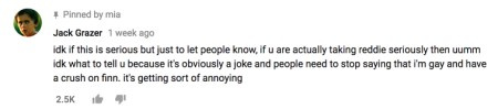 Comentario de Jack Grazer sobre su sexualidad.