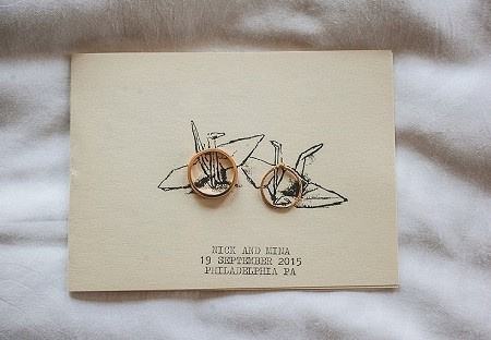   Mina Kimes e il suo coniuge Nick Sylvester's wedding card