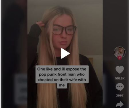 Tiktoker Madie O'Neil posting about her alleged affair with Katelynn's rockstar husband, Kellin Quinn.