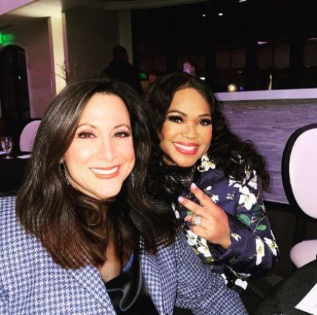 Hazel Gordy's sister and Berry Gordy's daughter Sherry Gordy with Janis Bovino in Feb 2023