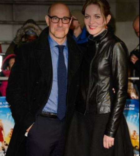 la actriz emily blunt's sister, Felicity Blunt with her husband and The Devi Wears Prada actor Stanley Tucci.