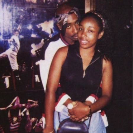 Keisha Morris con su novio convertido en esposo Tupac Shakur