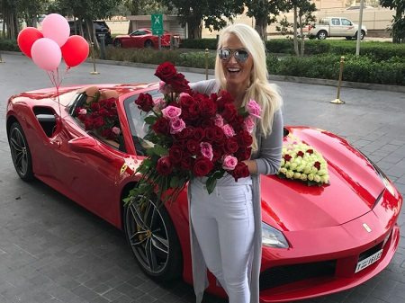 Supersportwagen Blondie's husband Nik Hirschi gifted a Ferrari 488 Spider on Valentine's Day.
