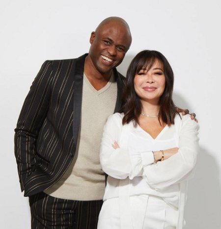 Mandie Taketa con su ex esposo Wayne Brady.